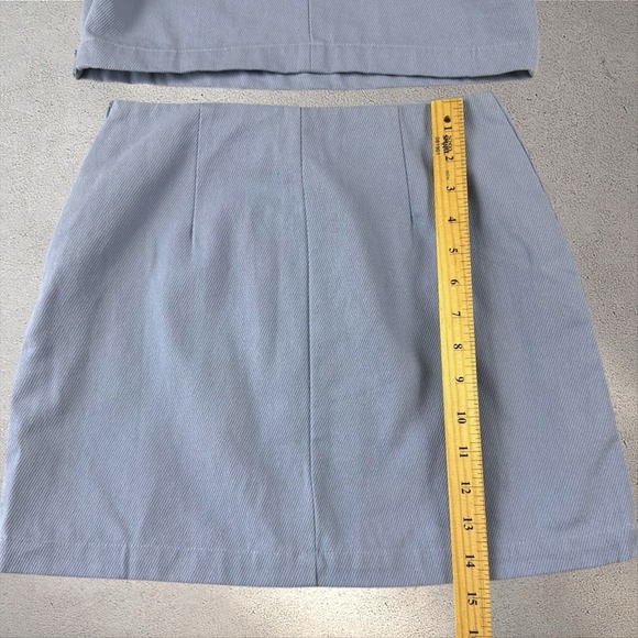 Anthropologie En Saison Bijou Lightweight Denim Blue Skirt And Top Set XS NWT - Picture 8 of 10